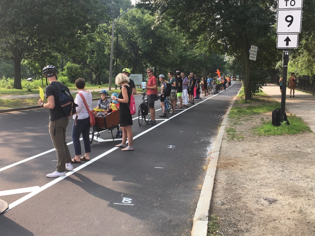 Photos: ‘People-Protected’ Bike Lane on Fenway