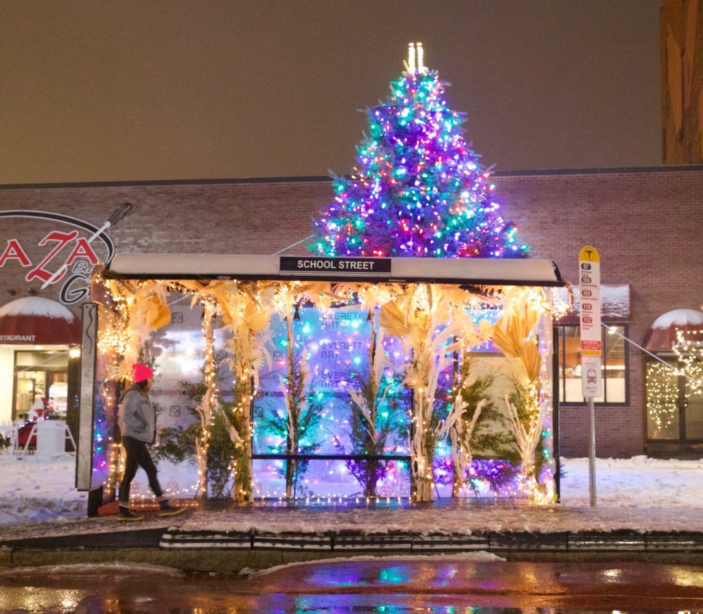 Photos: Everett Bus Shelter Gets ‘Flowerbombed’