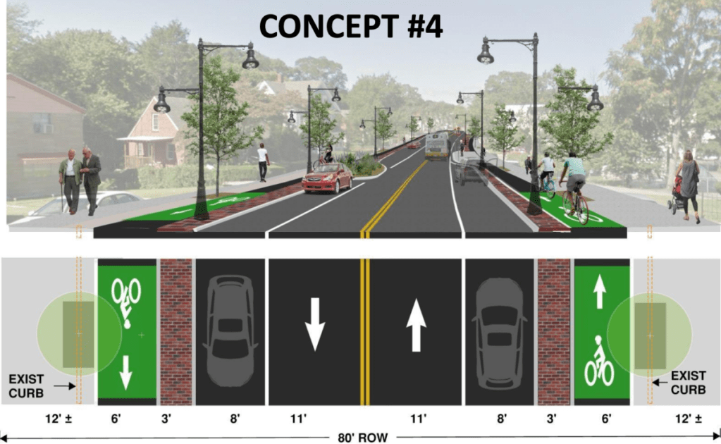City Proposes Road Diet, Protected Bike Lanes On Cummins Highway in Mattapan