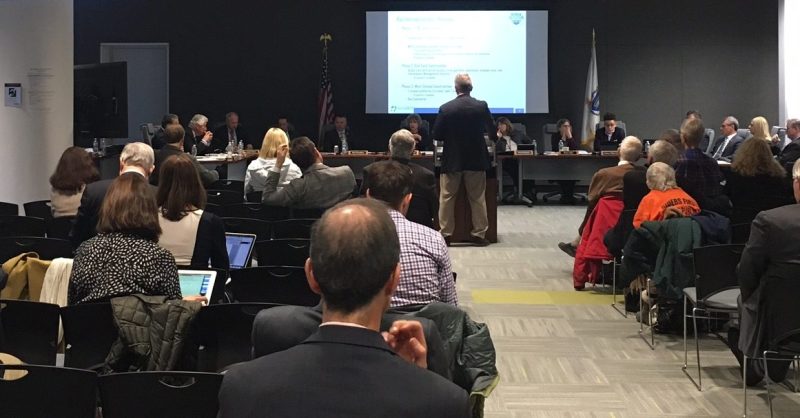 A meeting of the MBTA Fiscal and Management Control Board in December 2017. Courtesy of MassDOT.