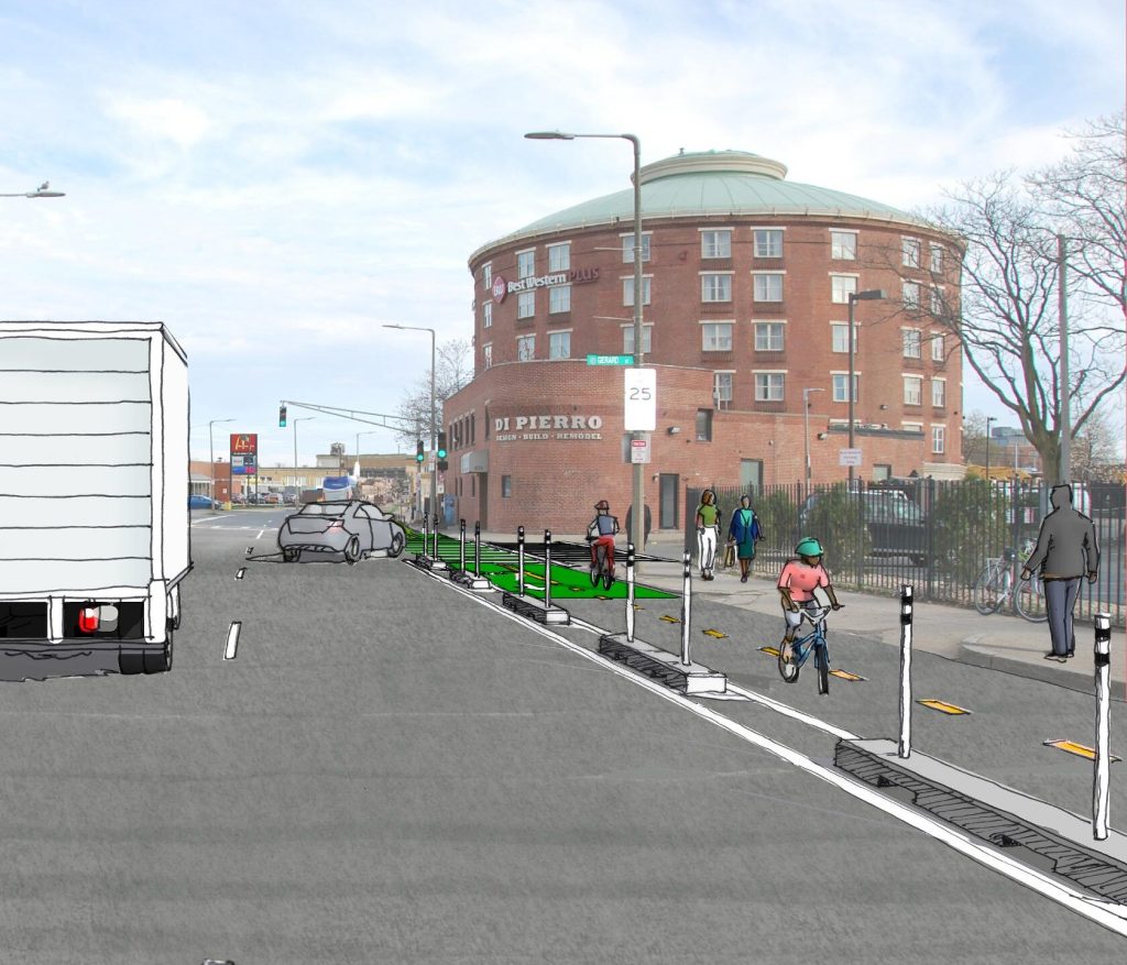 Boston Begins Construction on ‘Mass. Ave. South’ Protected Bikeway in Dorchester