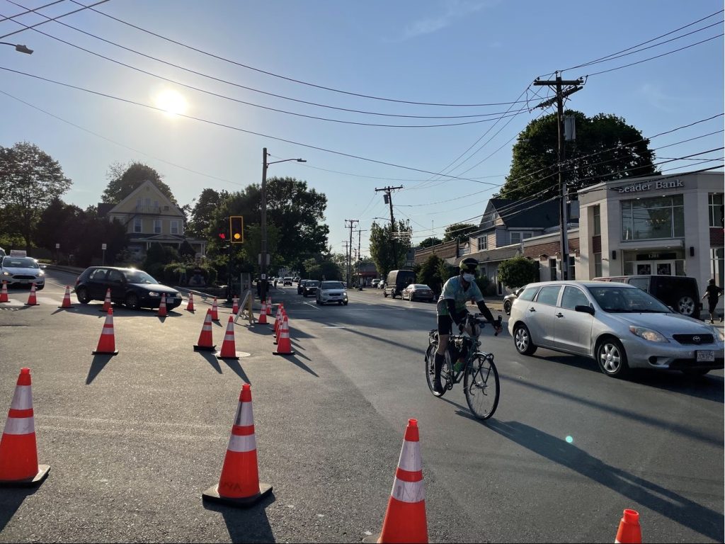 Arlington Test-Drives Safer Intersection Designs At Mass. Ave. and Appleton