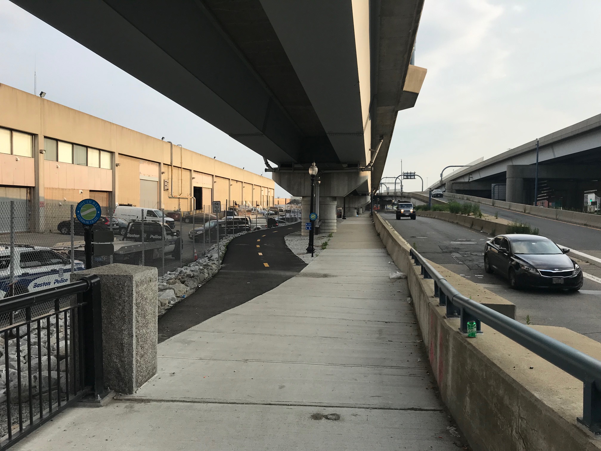 Bike path under I-93 near W. 4th Street