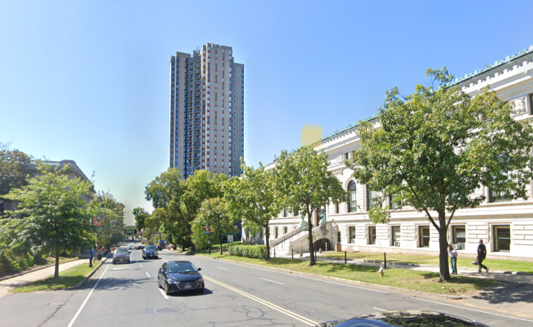 State Street and the Springfield Central Library in downtown Springfield.