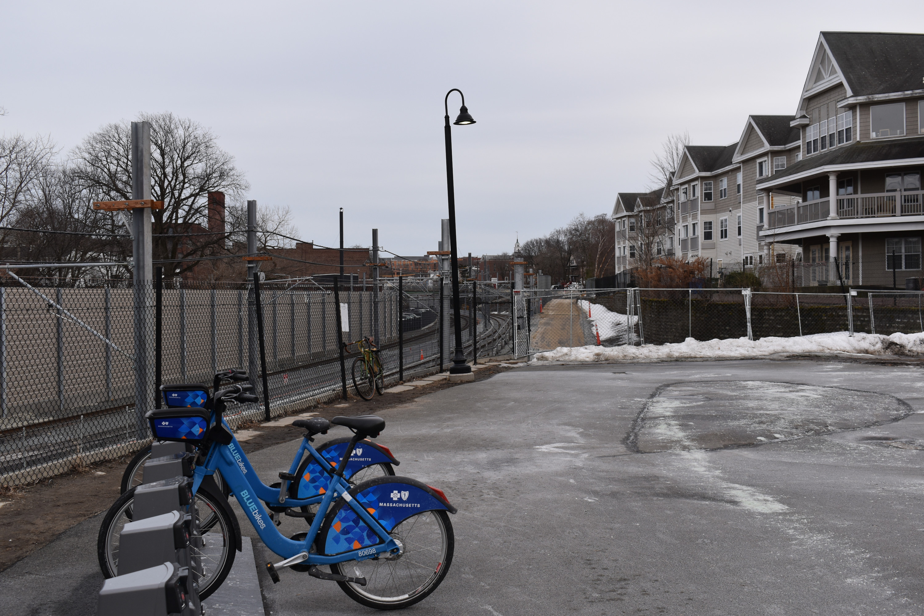 Community path construction from Lowell Street, looking southeast