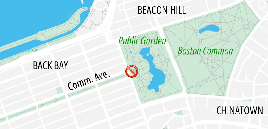 Construction Closes Popular Walking Route Across Public Garden In Downtown Boston
