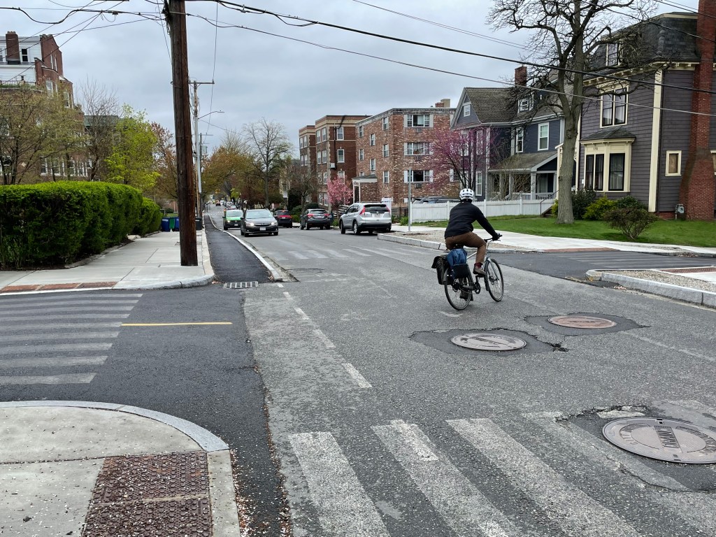 Eyes On the Street: Somerville’s New Garden-Protected Bike Lane