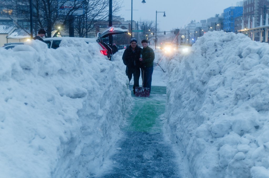 While City Hall Dithers, Boston Cyclists Union Takes Snow Removal Into Their Own Hands