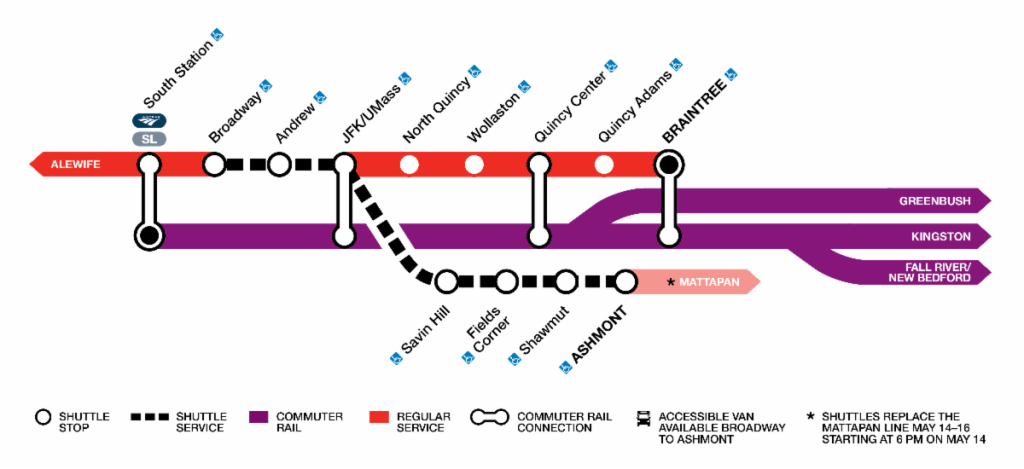 Red Line’s Ashmont, Mattapan Branch Closure Begins 6 P.M. Thursday
